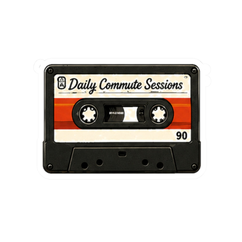 Vibe In Transit | Daily Commute Sessions Cassette Sticker | Retro Music Sticker