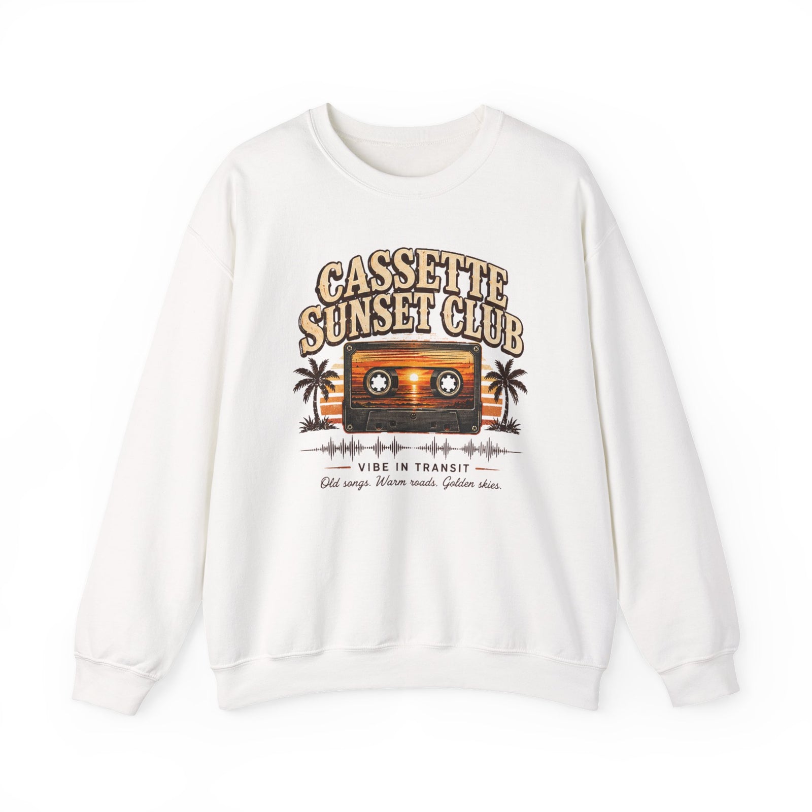 Vibe In Transit | Cassette Sunset Club Sweatshirt | Vibing In Vintage