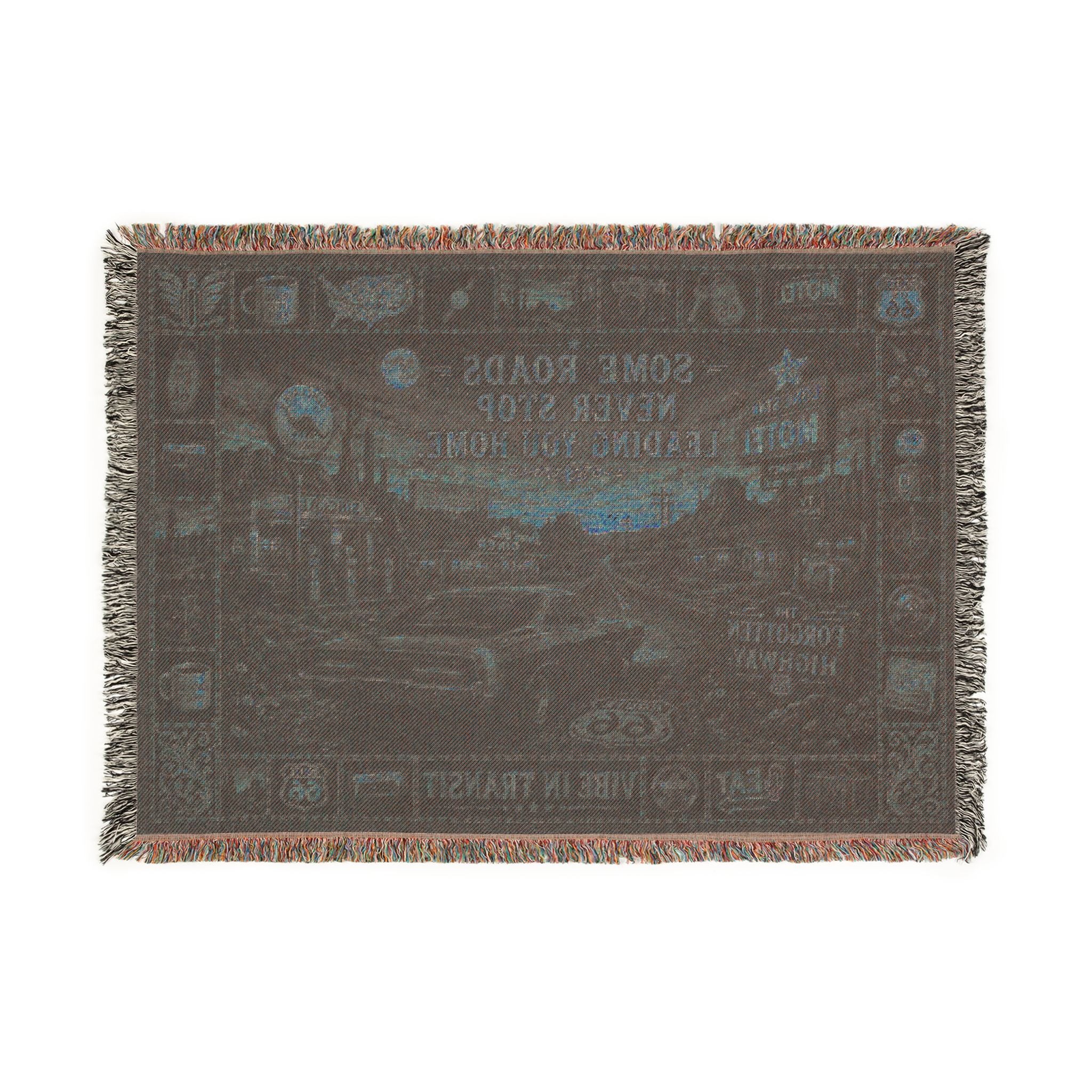 The Forgotten Highway™ | Premium Woven Blanket | Vintage Route 66 Tapestry | 52" × 37" | Vibe In Transit