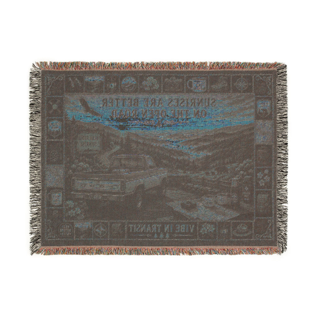 Blue Ridge Sunrise™ | Premium Woven Blanket | Vintage Mountain Parkway Tapestry | 80" × 60" | Vibe In Transit