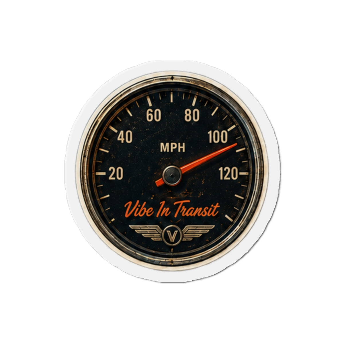 Vibe In Transit | Open Road Speedometer | Retro Gauge Magnet