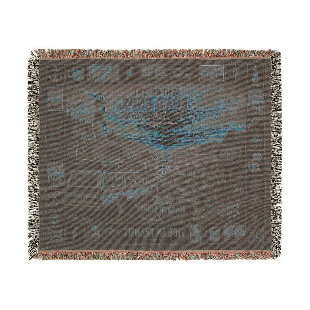 Harbor Lights™ | Premium Woven Blanket | Vintage Coastal Lighthouse Tapestry | 60" × 50" | Vibe In Transit