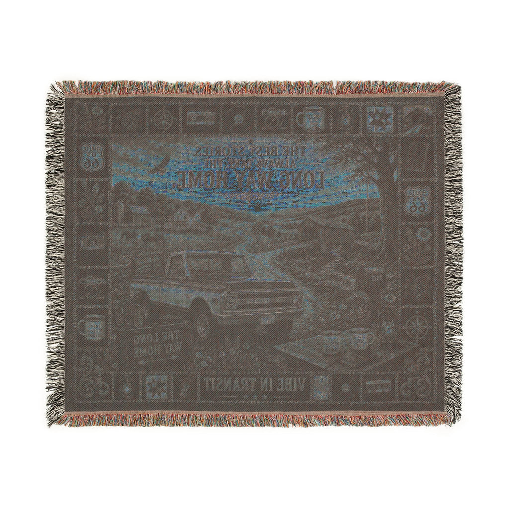 The Long Way Home™ | Premium Woven Blanket | Vintage Backroads Americana Tapestry | 60" × 50" | Vibe In Transit