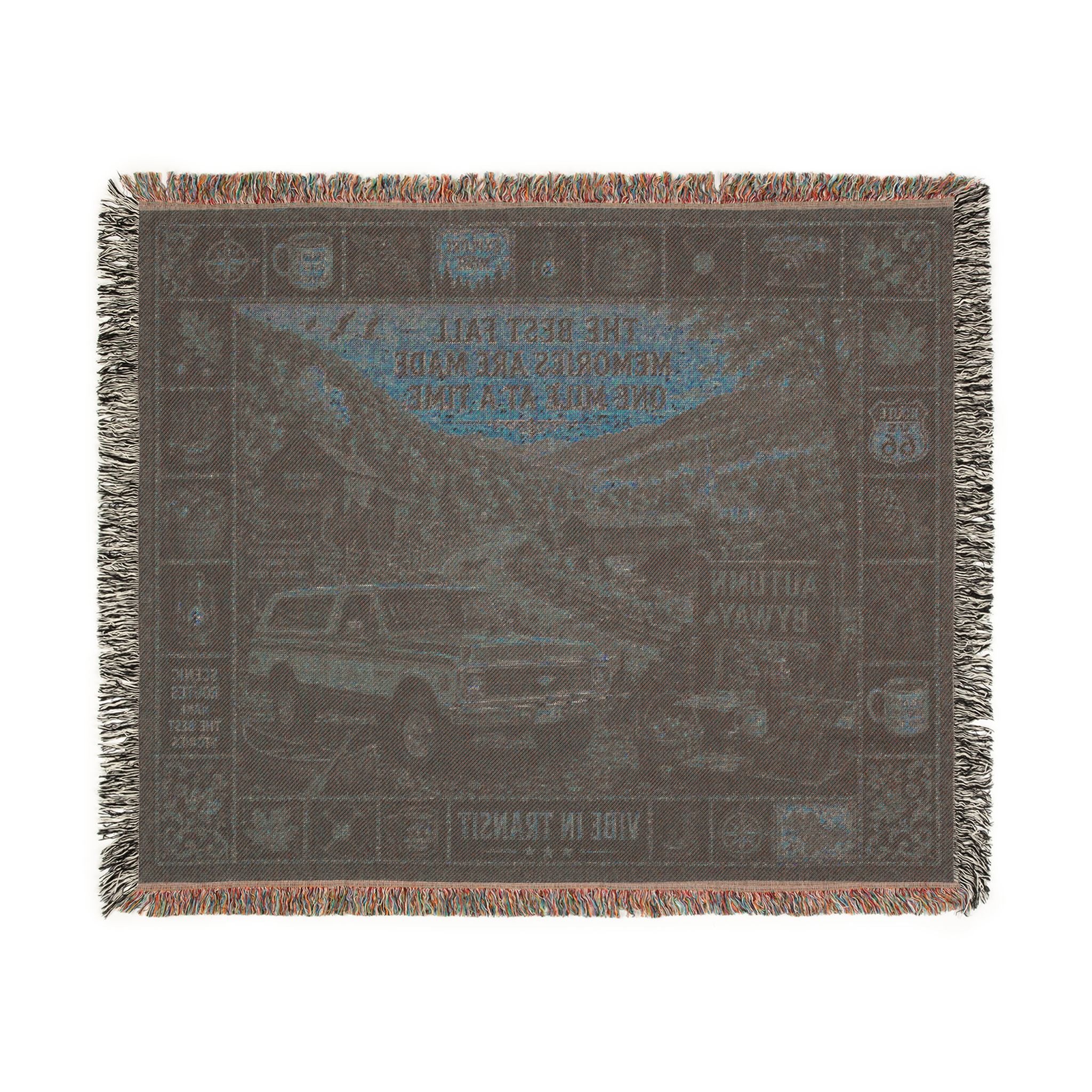Autumn Byway™ | Premium Woven Blanket | Vintage Fall Road Trip Tapestry | 60" × 50" | Vibe In Transit