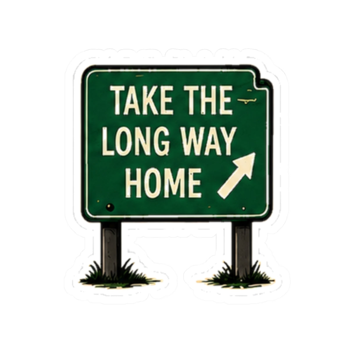 Vibe In Transit | Take the Long Way Home Sticker | Road Sign Music Sticker
