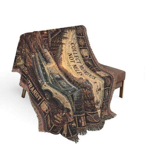Lake Days™ | Premium Woven Blanket | Vintage Fishing Cabin Tapestry | 80" × 60" | Vibe In Transit