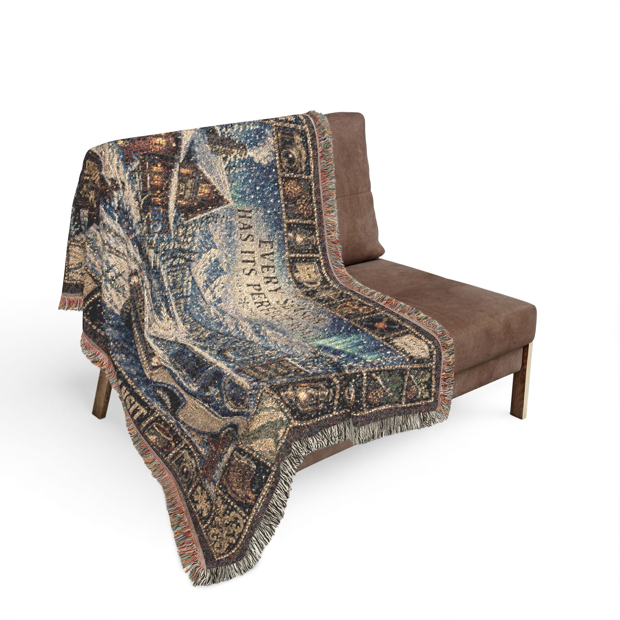 Snowbound Pass™ | Premium Woven Blanket | Vintage Winter Mountain Tapestry | 60" × 50" | Vibe In Transit