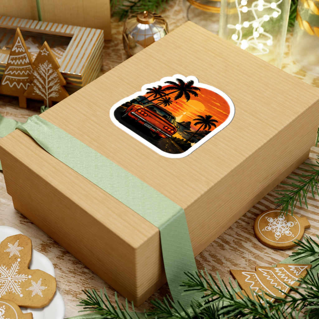 Vibe In Transit | Sunset Cruise Sticker | Retro Road Trip Music Sticker
