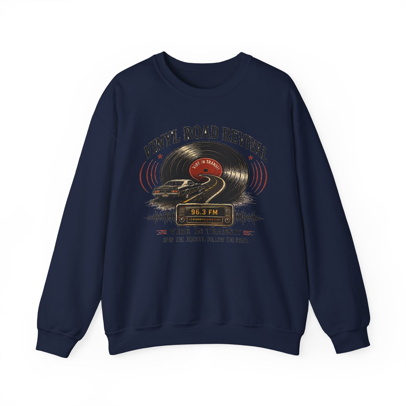 Vibe In Transit | Vinyl Road Revival Sweatshirt | Vibing In Vintage