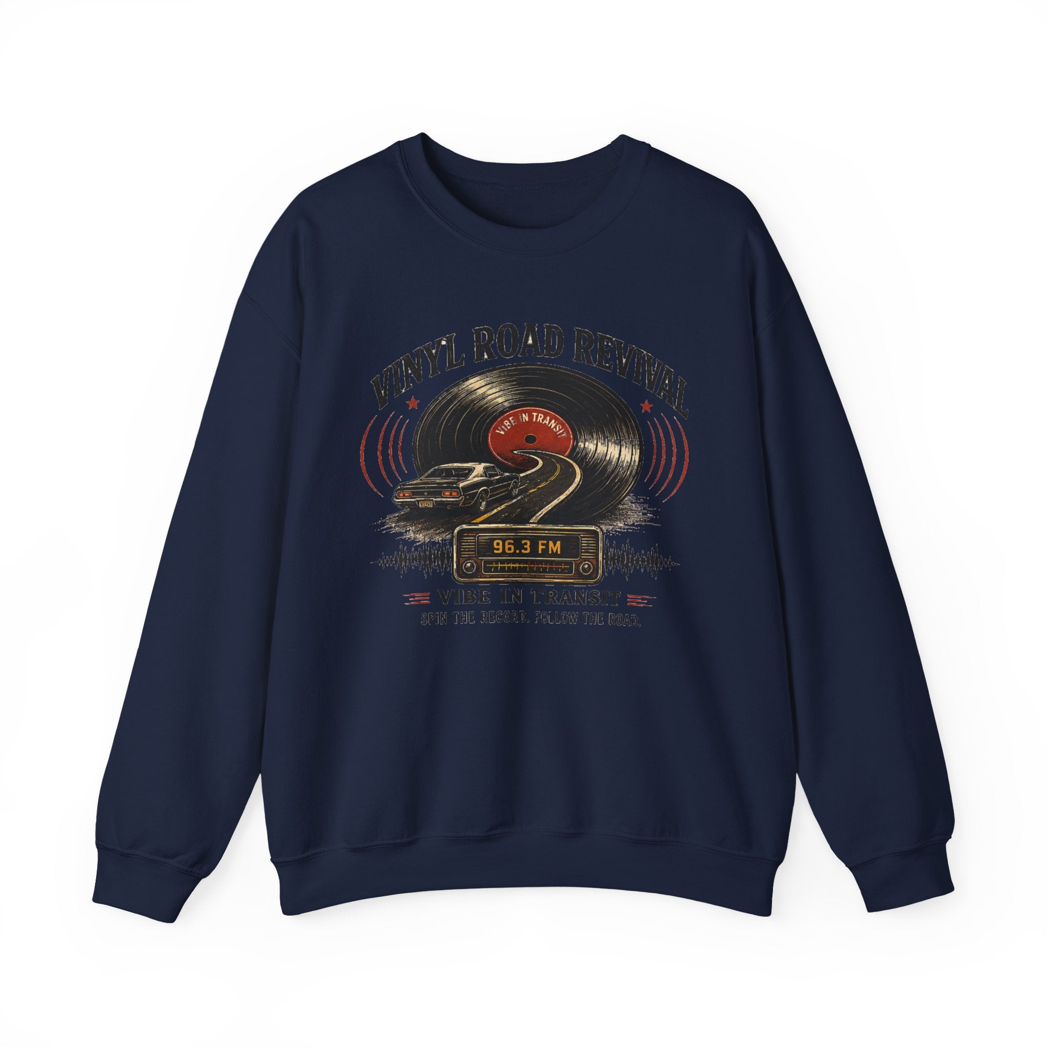 Vibe In Transit | Vinyl Road Revival Sweatshirt | Vibing In Vintage