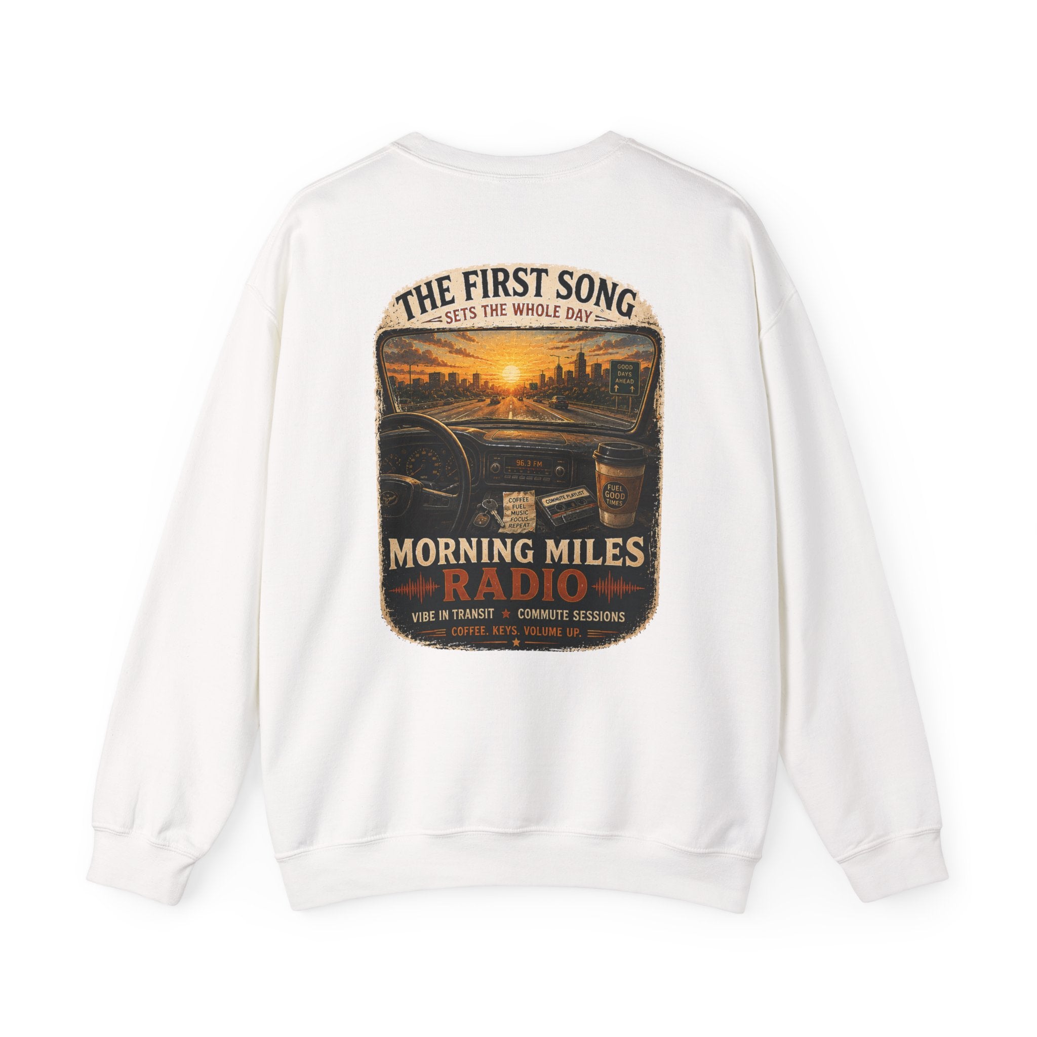 Vibe In Transit | Morning Miles Radio Sweatshirt | Commute Sessions