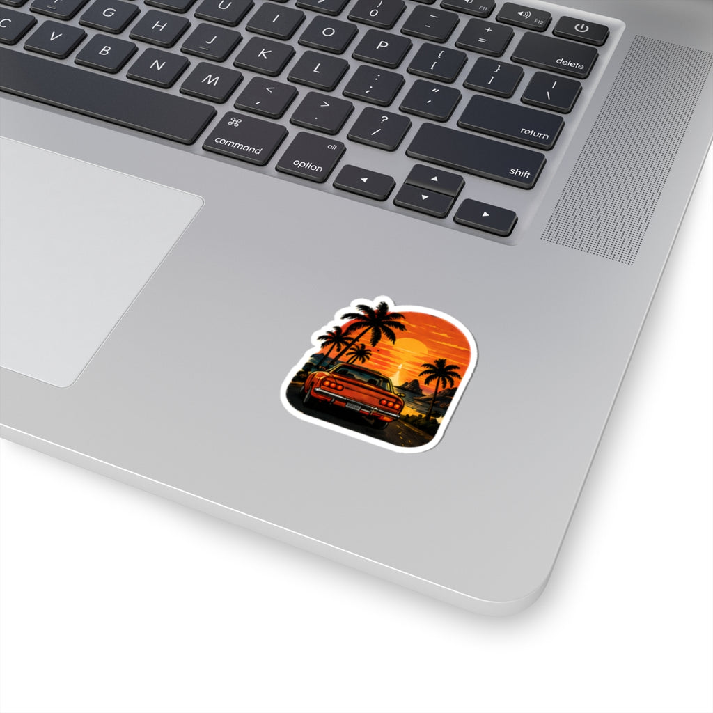 Vibe In Transit | Sunset Cruise Sticker | Retro Road Trip Music Sticker