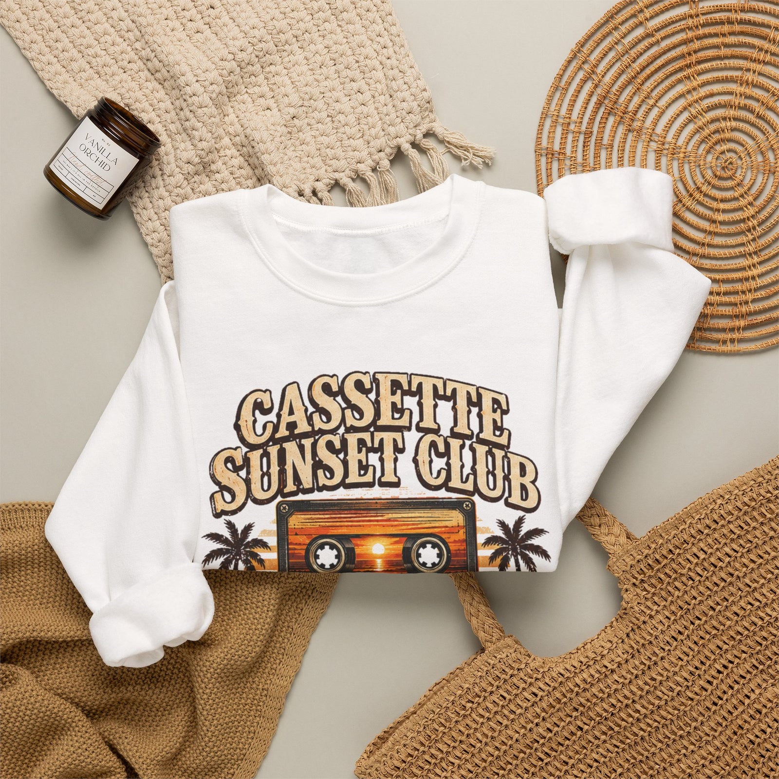 Vibe In Transit | Cassette Sunset Club Sweatshirt | Vibing In Vintage