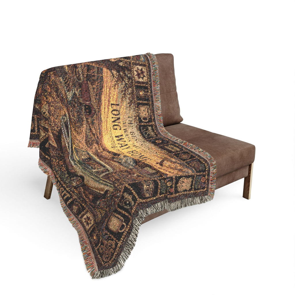 The Long Way Home™ | Premium Woven Blanket | Vintage Backroads Americana Tapestry | 60" × 50" | Vibe In Transit