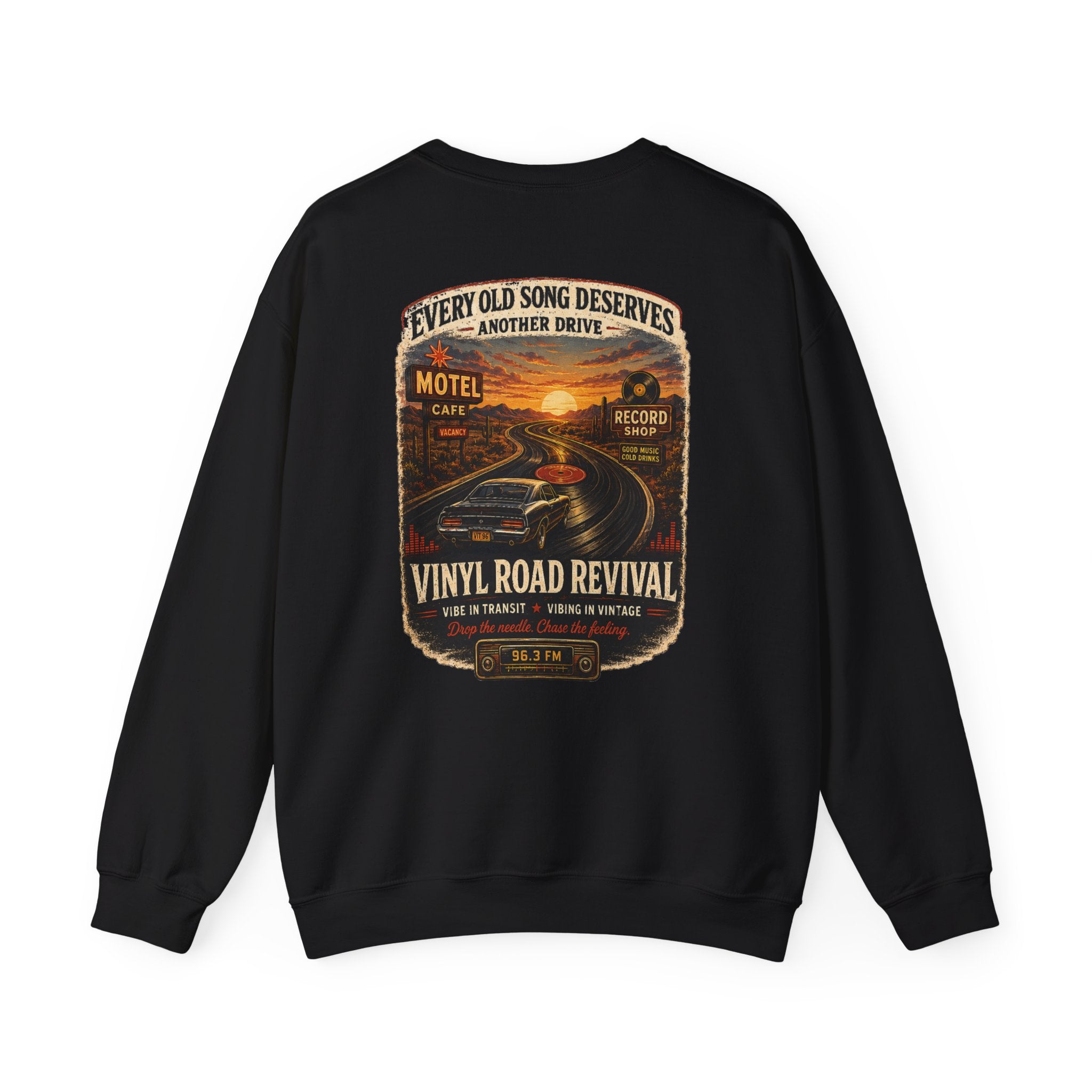 Vibe In Transit | Vinyl Road Revival Sweatshirt | Vibing In Vintage