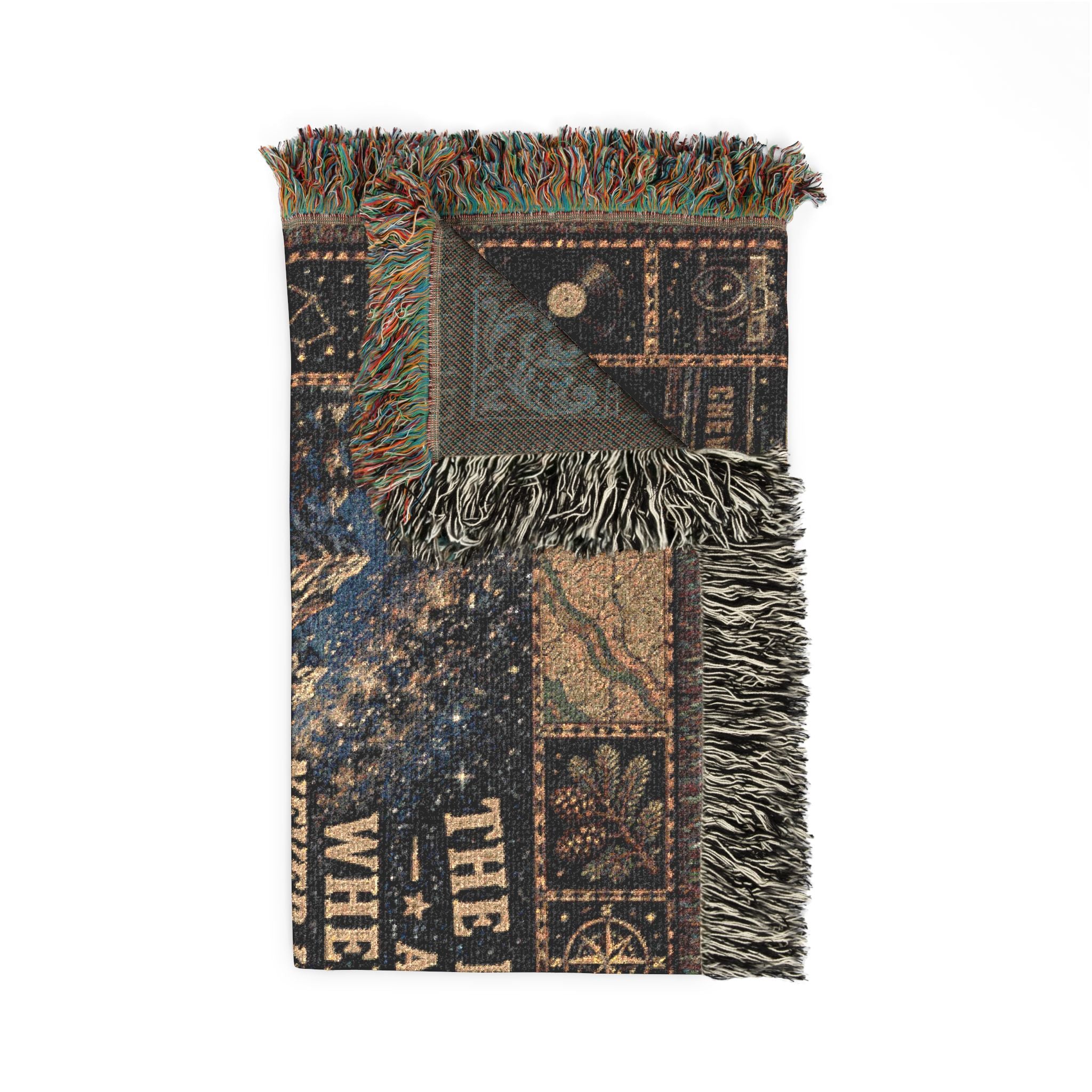 Campfire Mile™ | Premium Woven Blanket | Vintage Americana Campfire Tapestry | 52" × 37" | Vibe In Transit