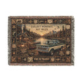 Lake Days™ | Premium Woven Blanket | Vintage Fishing Cabin Tapestry | 80" × 60" | Vibe In Transit