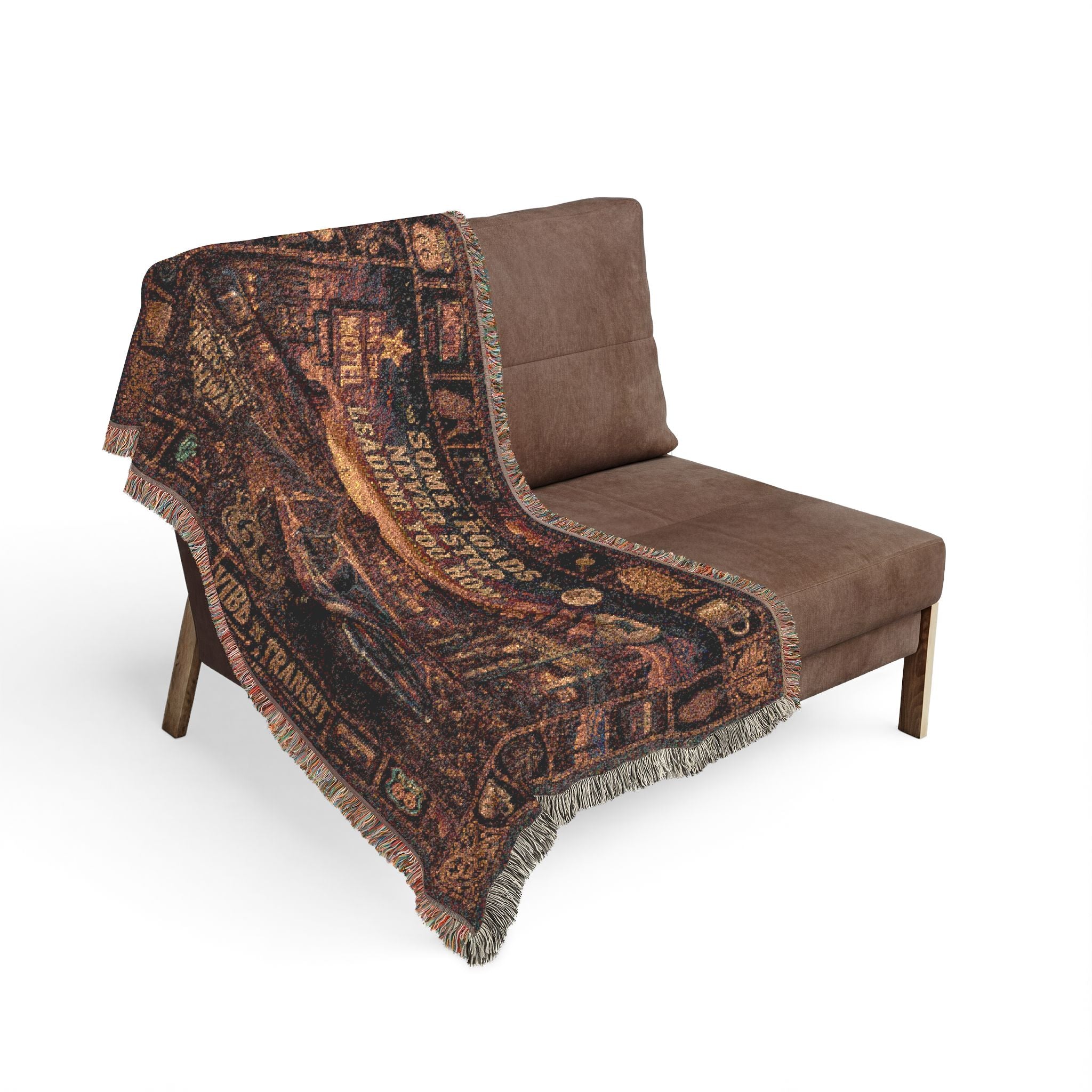 The Forgotten Highway™ | Premium Woven Blanket | Vintage Route 66 Tapestry | 52" × 37" | Vibe In Transit