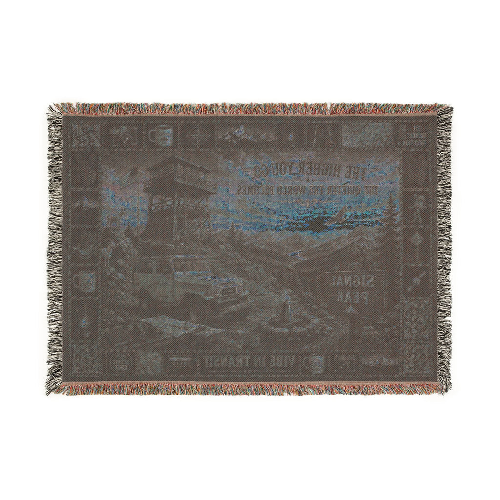 Signal Peak™ | Premium Woven Blanket | Vintage Fire Lookout Tapestry | 52" × 37" | Vibe In Transit