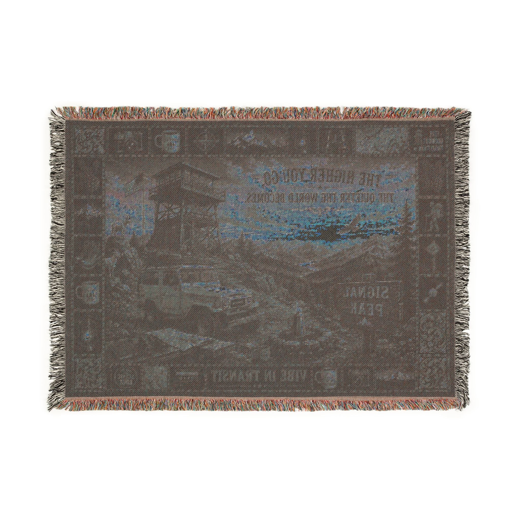 Signal Peak™ | Premium Woven Blanket | Vintage Fire Lookout Tapestry | 52" × 37" | Vibe In Transit