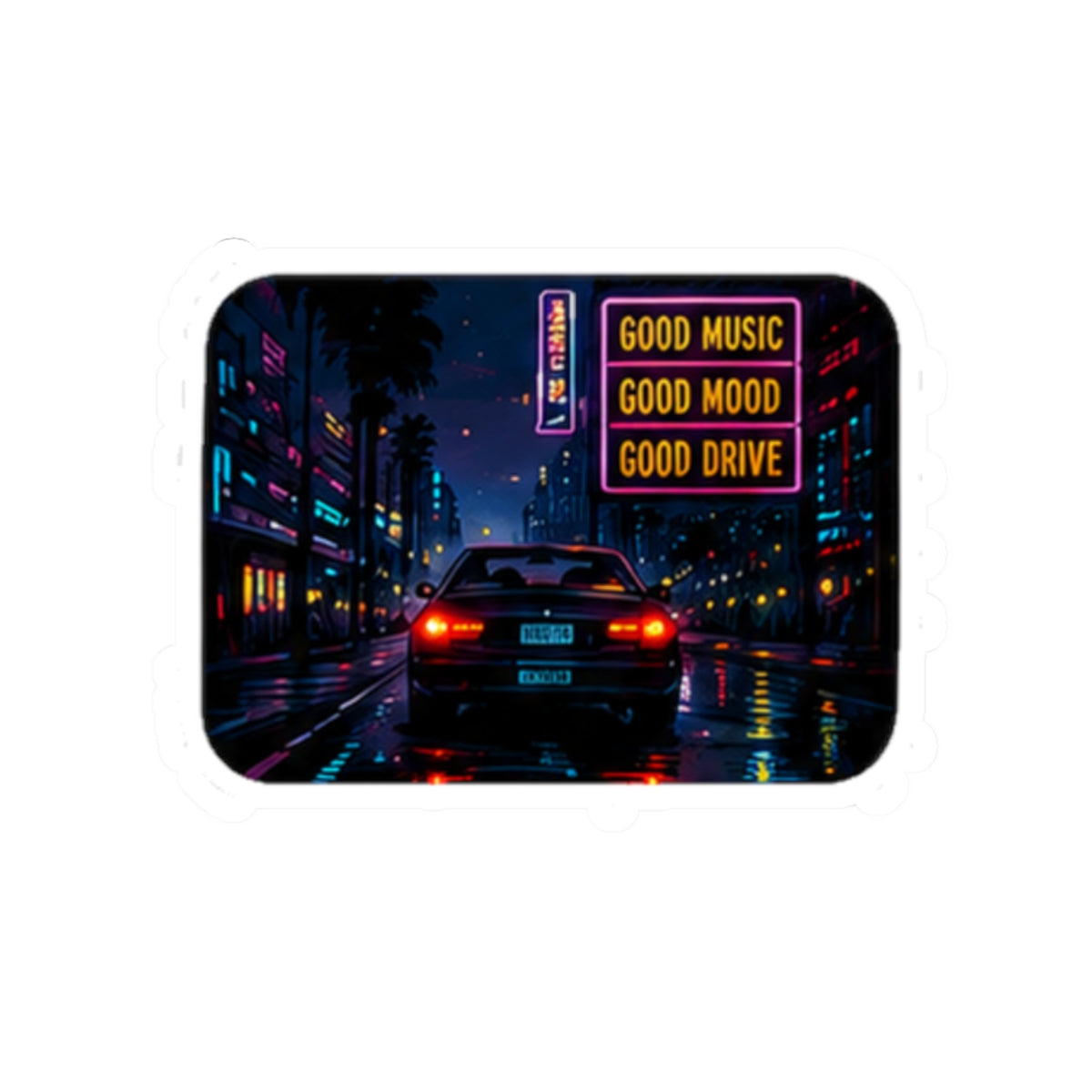 Vibe In Transit | Good Music Good Mood Good Drive Sticker | Night Drive Music Sticker