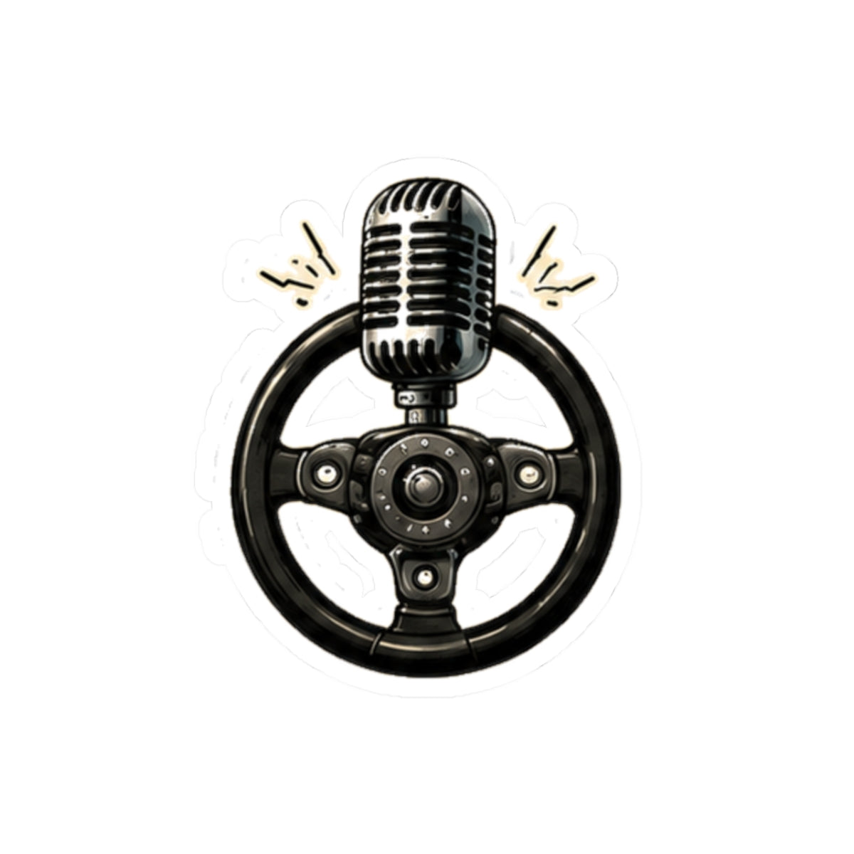 Vibe In Transit | Steering Wheel Microphone Sticker | Car Singer Vinyl Sticker