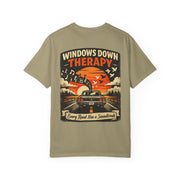Windows Down Therapy – Vintage Road Trip Music Graphic T-Shirt