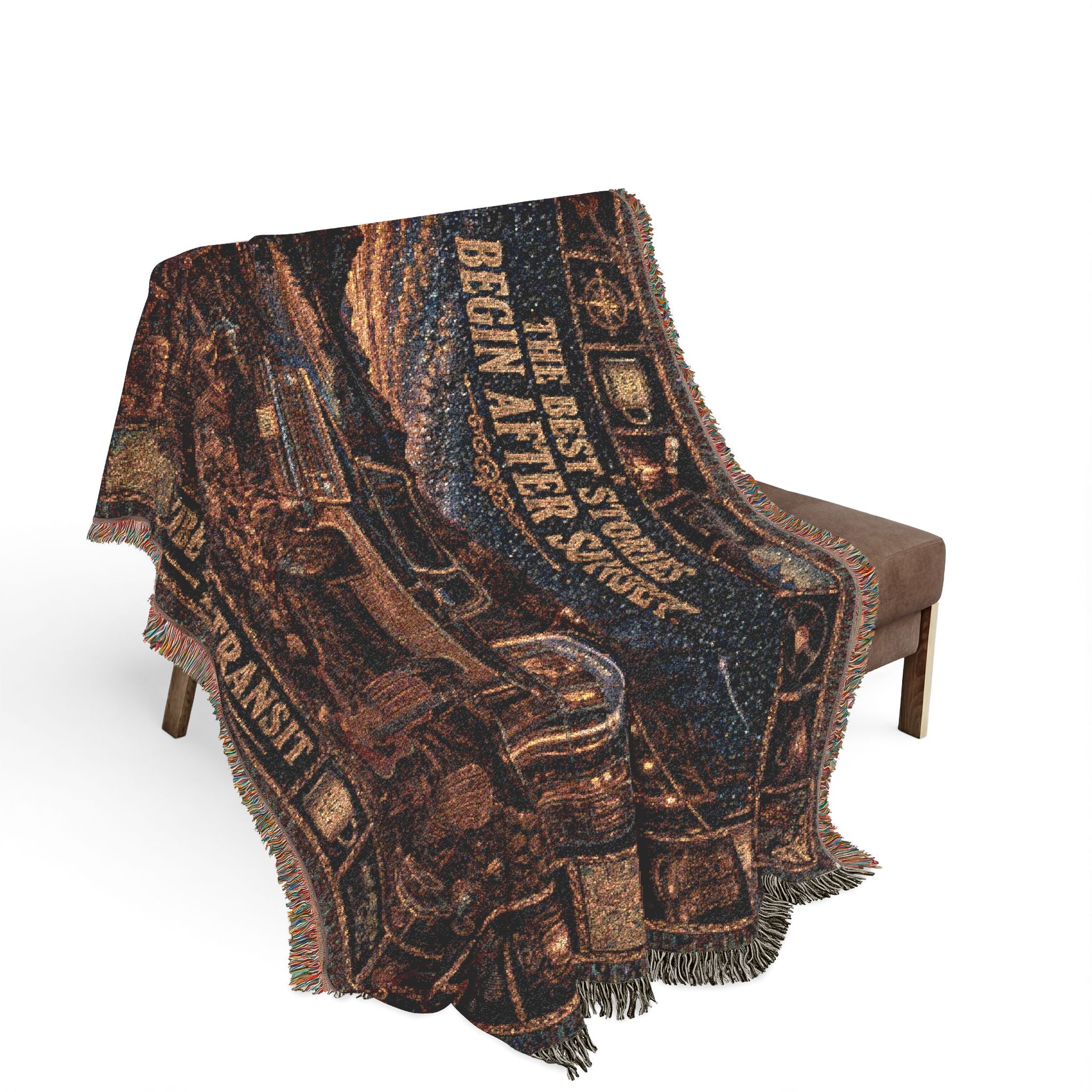 Campfire Stories™ | Premium Woven Blanket | Vintage Campground Tapestry | 80" × 60" | Vibe In Transit