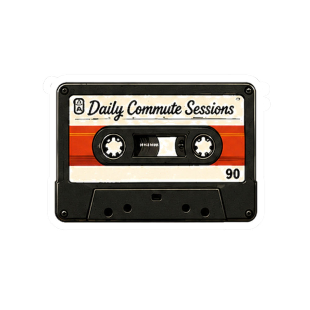 Vibe In Transit | Daily Commute Sessions Cassette Sticker | Retro Music Sticker