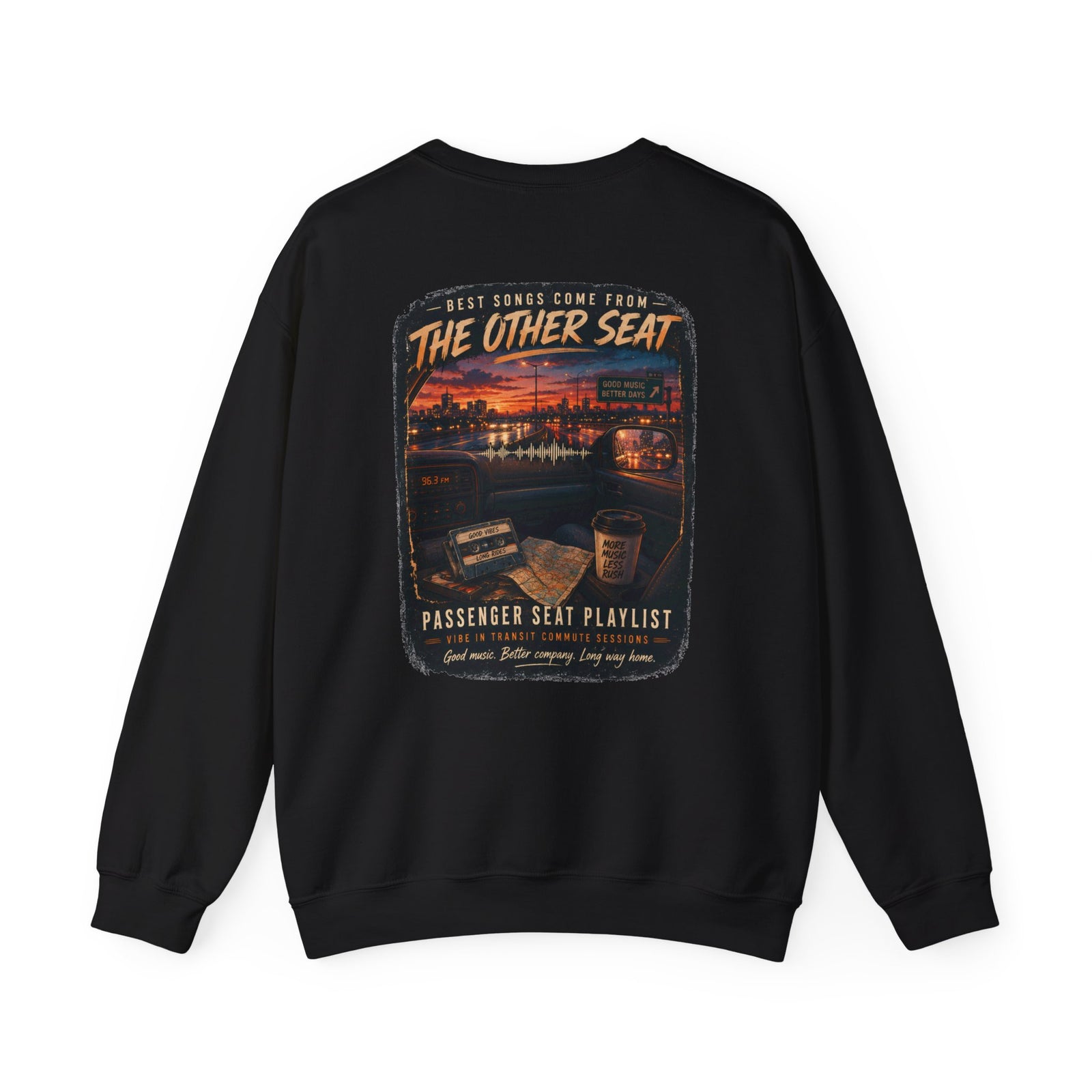 Vibe In Transit | Passenger Seat Playlist Sweatshirt | Commute Sessions