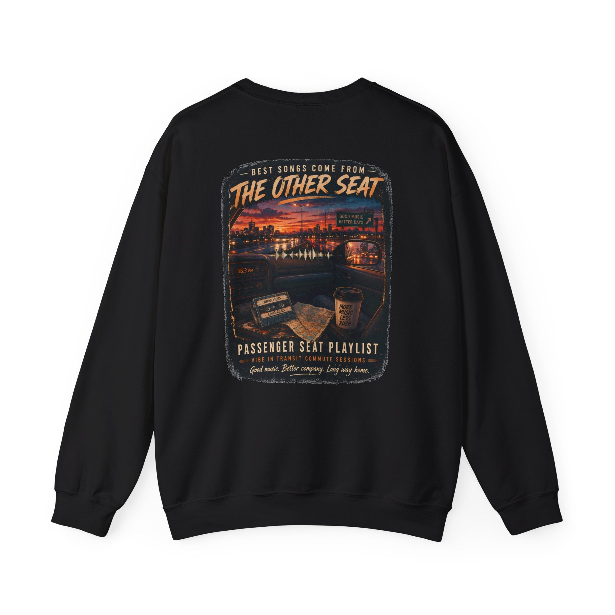 Vibe In Transit | Passenger Seat Playlist Sweatshirt | Commute Sessions