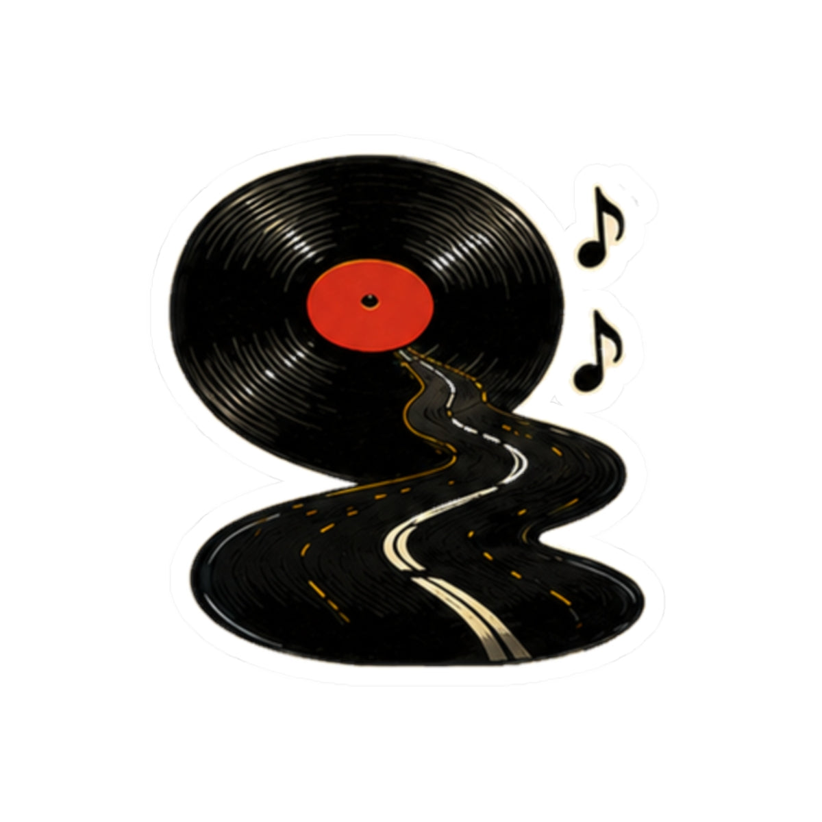 Vibe In Transit | Vinyl Road Sticker | Retro Record Road Trip Sticker