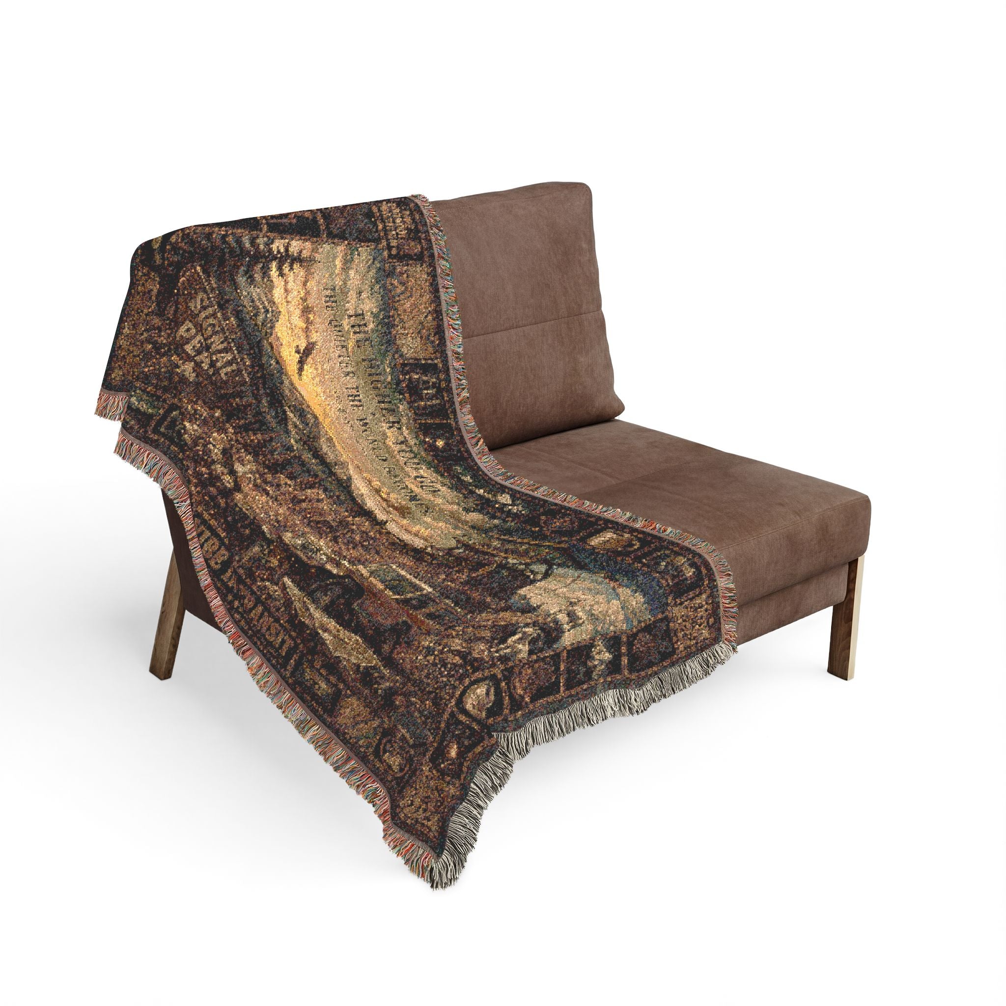Signal Peak™ | Premium Woven Blanket | Vintage Fire Lookout Tapestry | 52" × 37" | Vibe In Transit