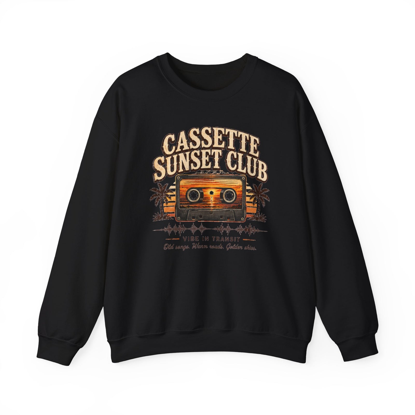 Vibe In Transit | Cassette Sunset Club Sweatshirt | Vibing In Vintage
