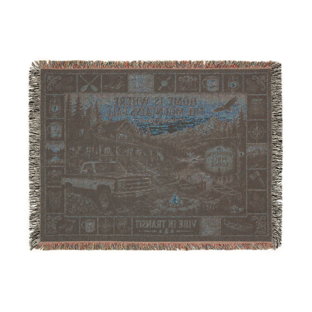 Whispering Pines Lodge™ | Premium Woven Blanket | Vintage Mountain Lodge Tapestry | 80" × 60" | Vibe In Transit