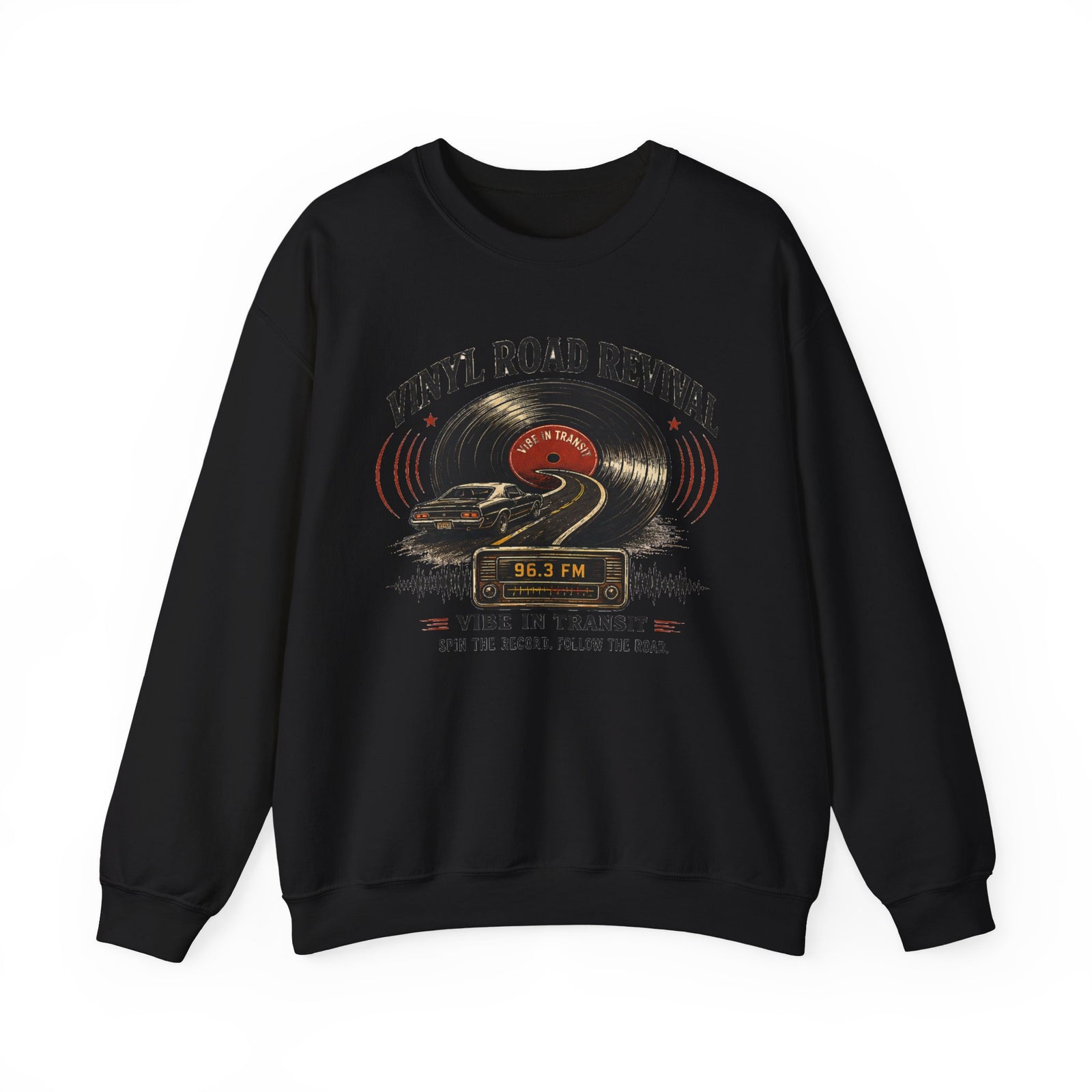 Vibe In Transit | Vinyl Road Revival Sweatshirt | Vibing In Vintage