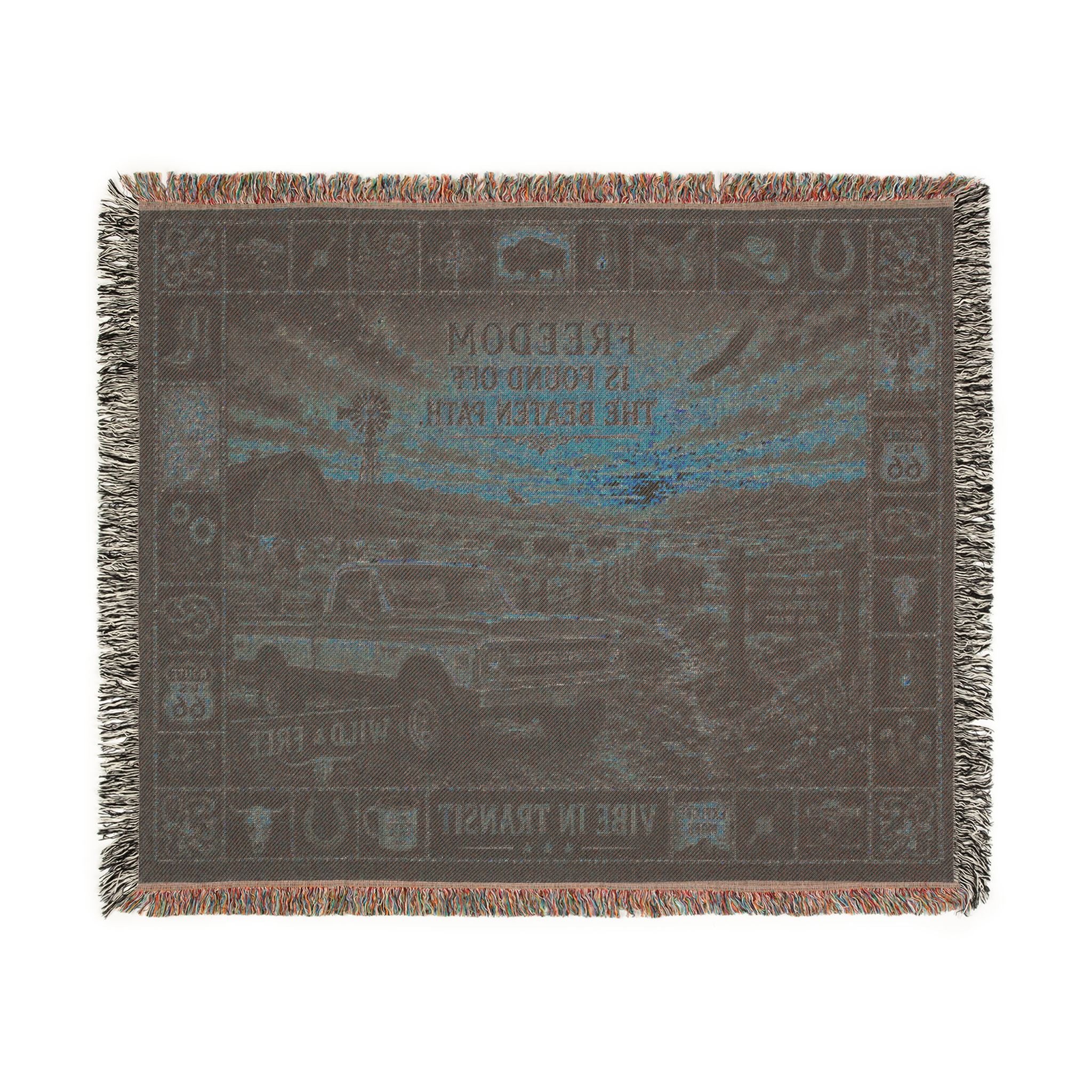 Wild & Free™ | Premium Woven Blanket | Vintage Prairie Adventure Tapestry | 60" × 50" | Vibe In Transit
