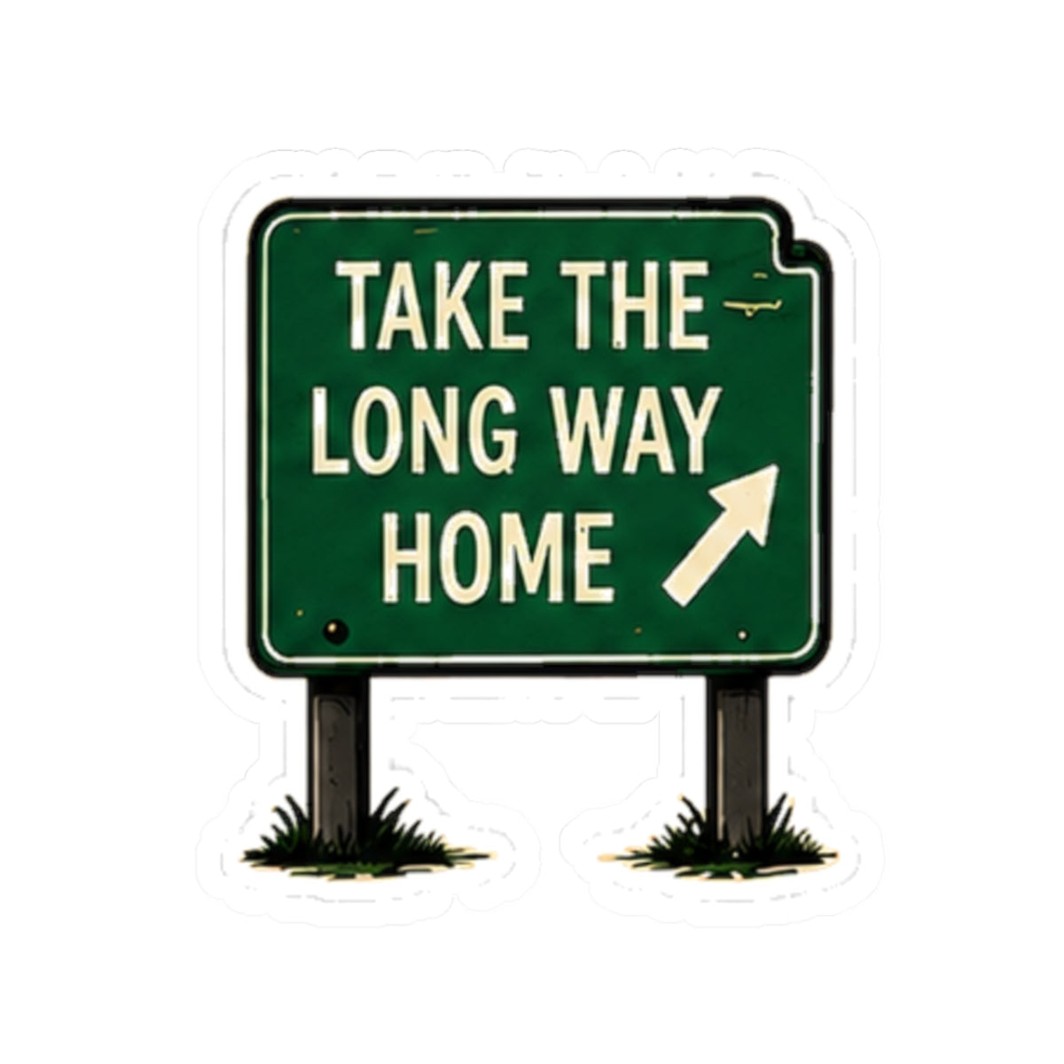 Vibe In Transit | Take the Long Way Home Sticker | Road Sign Music Sticker