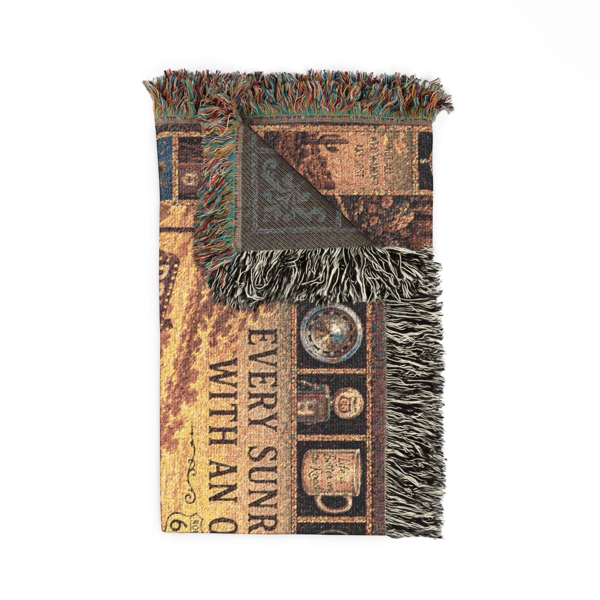 Route 66 Sunrise™ | Premium Woven Blanket | Vintage Americana Road Trip Tapestry | 80" × 60" | Vibe In Transit