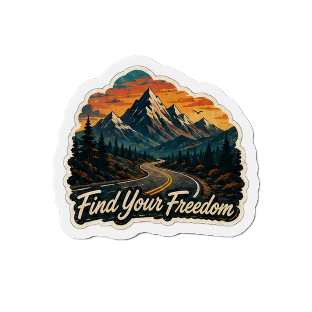 Vibe In Transit | Find Your Freedom | Mountain Road Magnet