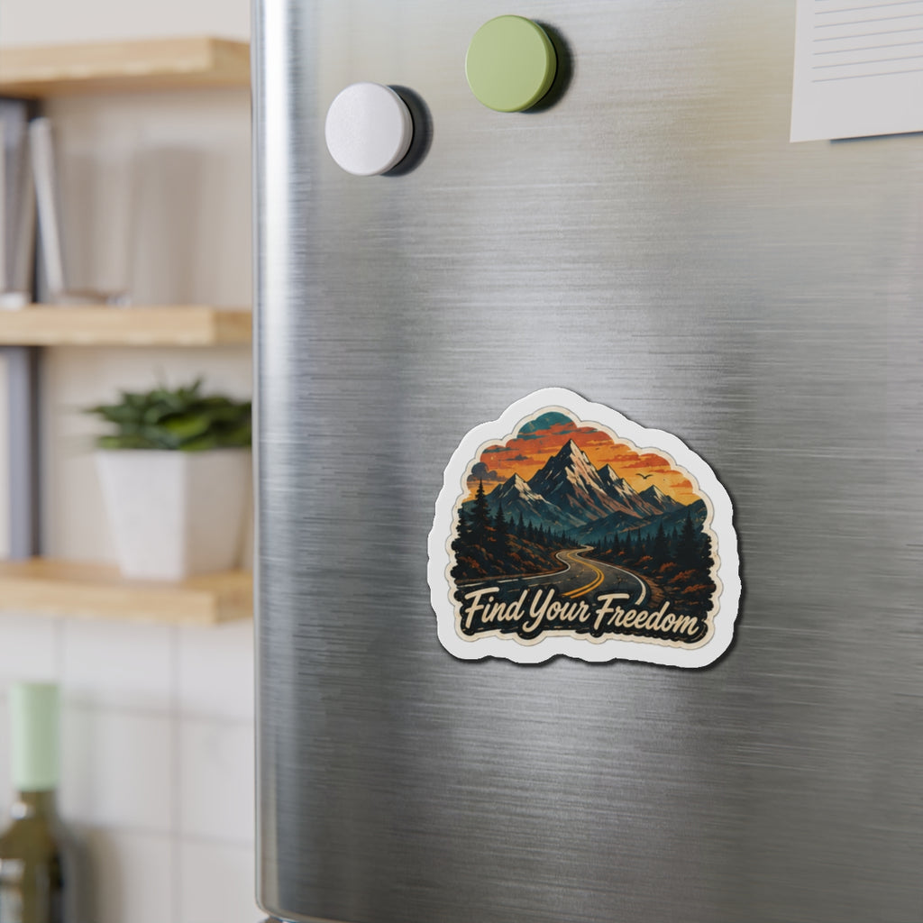 Vibe In Transit | Find Your Freedom | Mountain Road Magnet