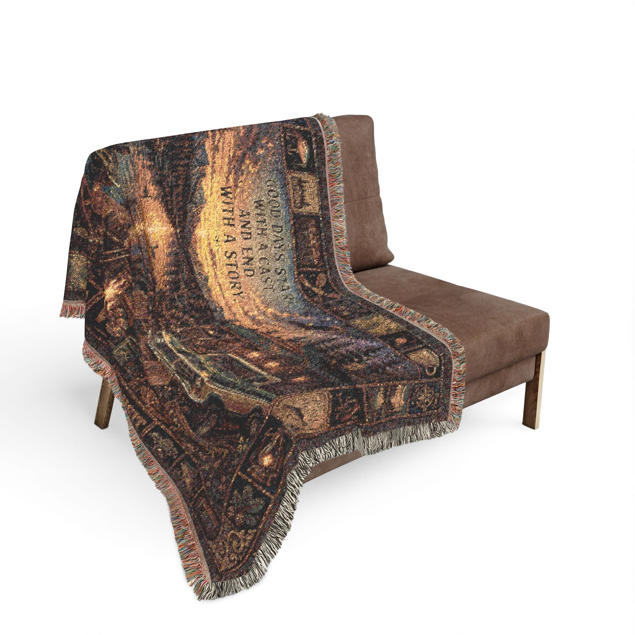 Lakefront Cabin™ | Premium Woven Blanket | Vintage Lakeside Retreat Tapestry | 60" × 50" | Vibe In Transit