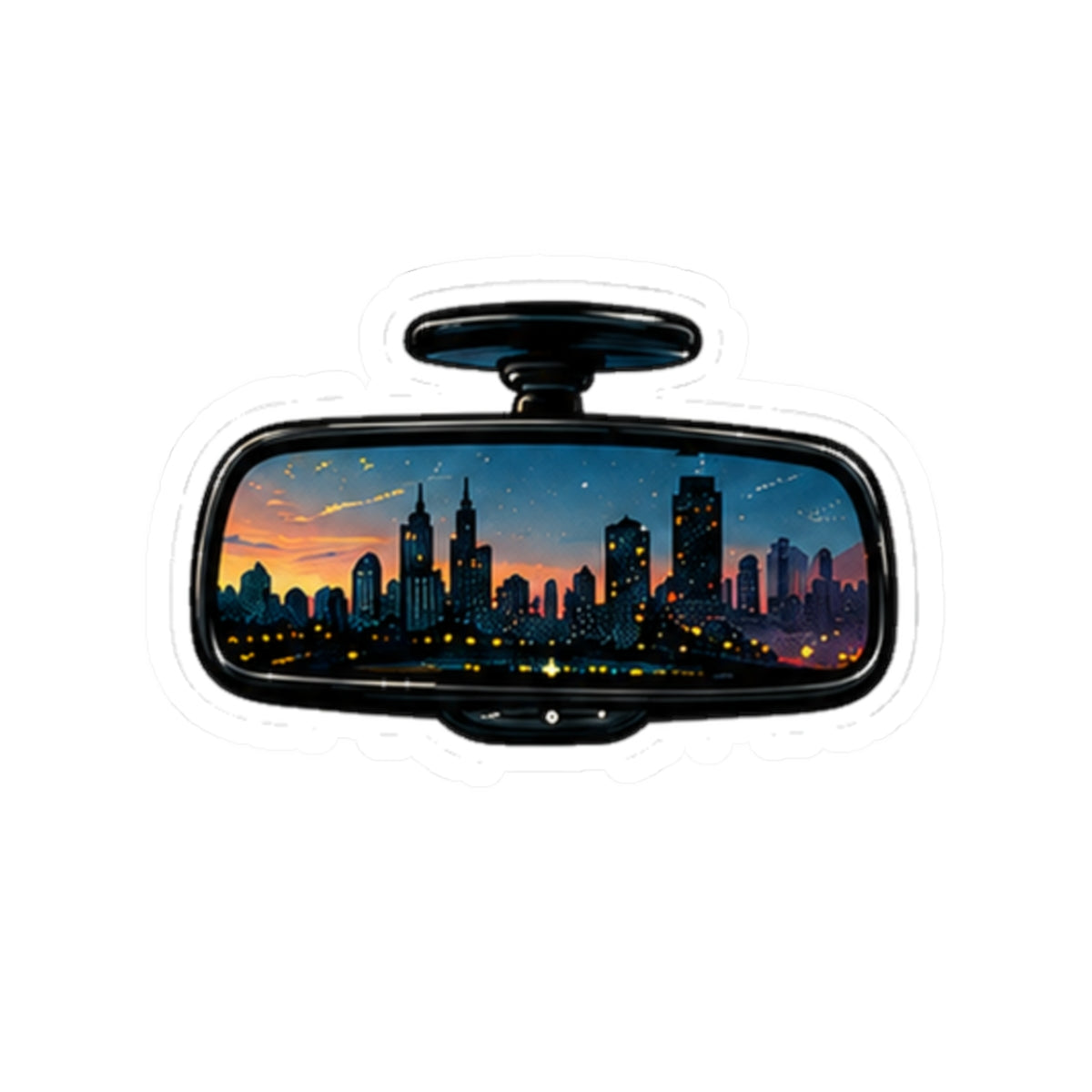 Vibe In Transit | Rearview Skyline Sticker | City Drive Music Sticker