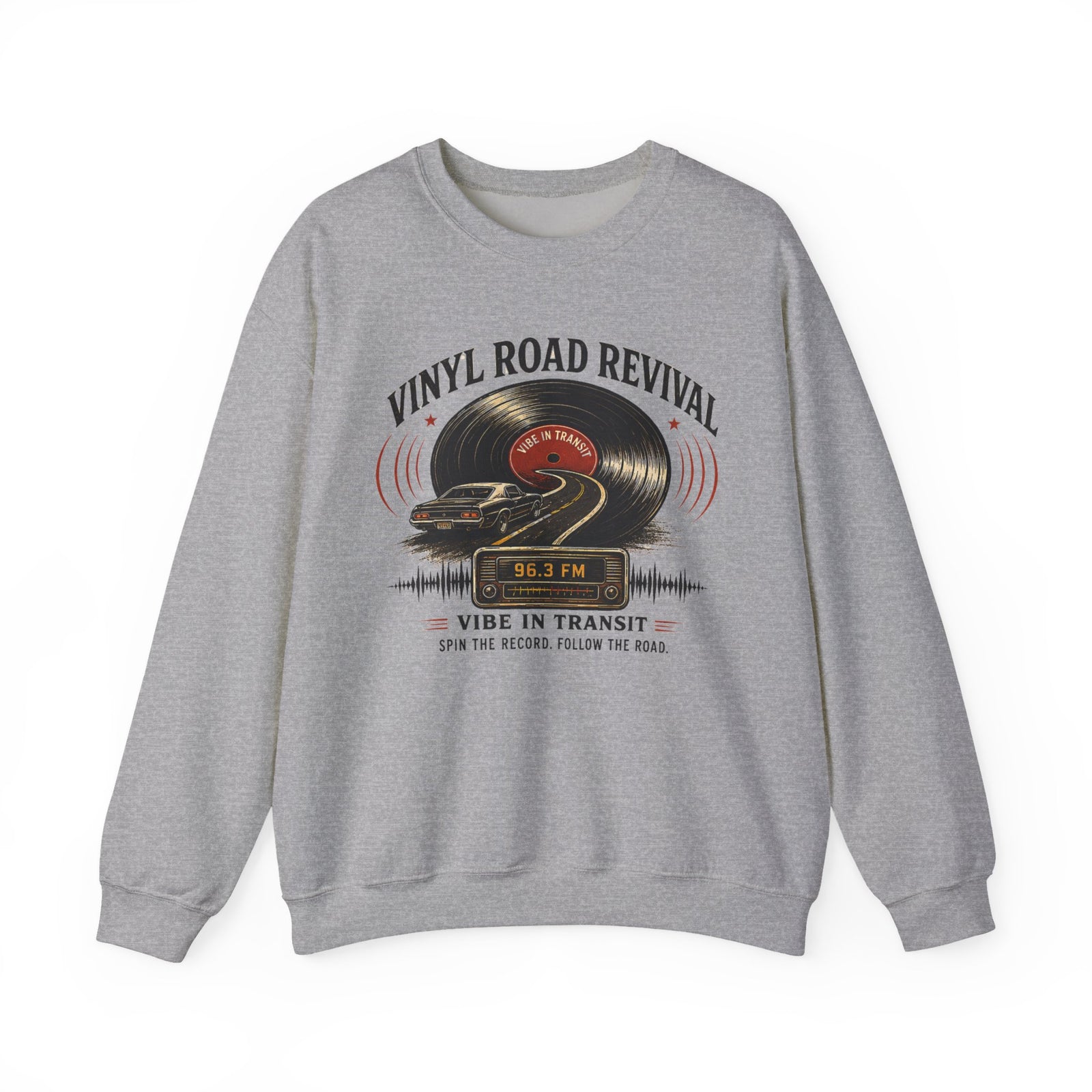 Vibe In Transit | Vinyl Road Revival Sweatshirt | Vibing In Vintage