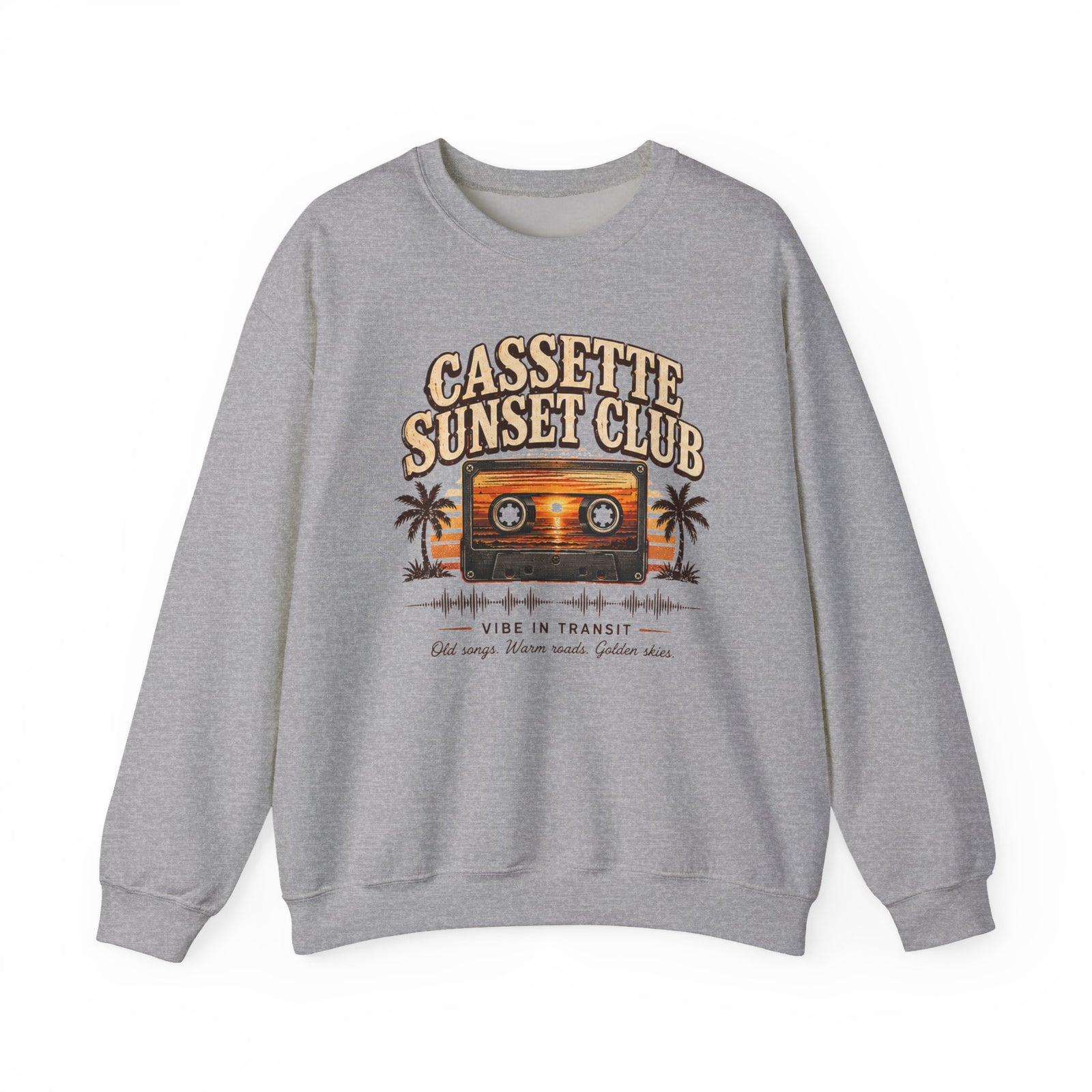 Vibe In Transit | Cassette Sunset Club Sweatshirt | Vibing In Vintage
