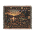 Lakefront Cabin™ | Premium Woven Blanket | Vintage Lakeside Retreat Tapestry | 60" × 50" | Vibe In Transit