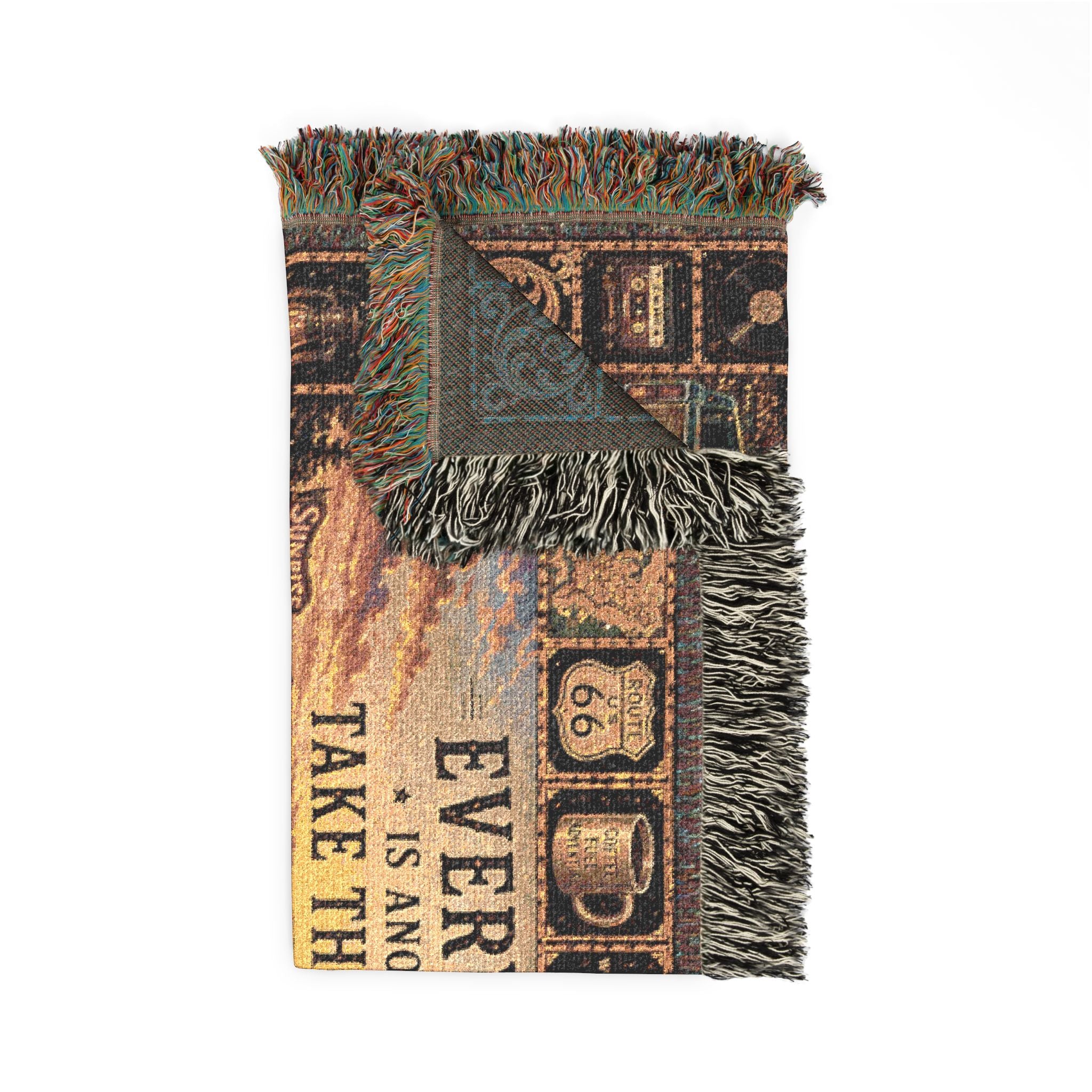 Morning at Mile Zero™ | Premium Woven Blanket | Vintage Americana Sunrise Tapestry | 52" × 37" | Vibe In Transit