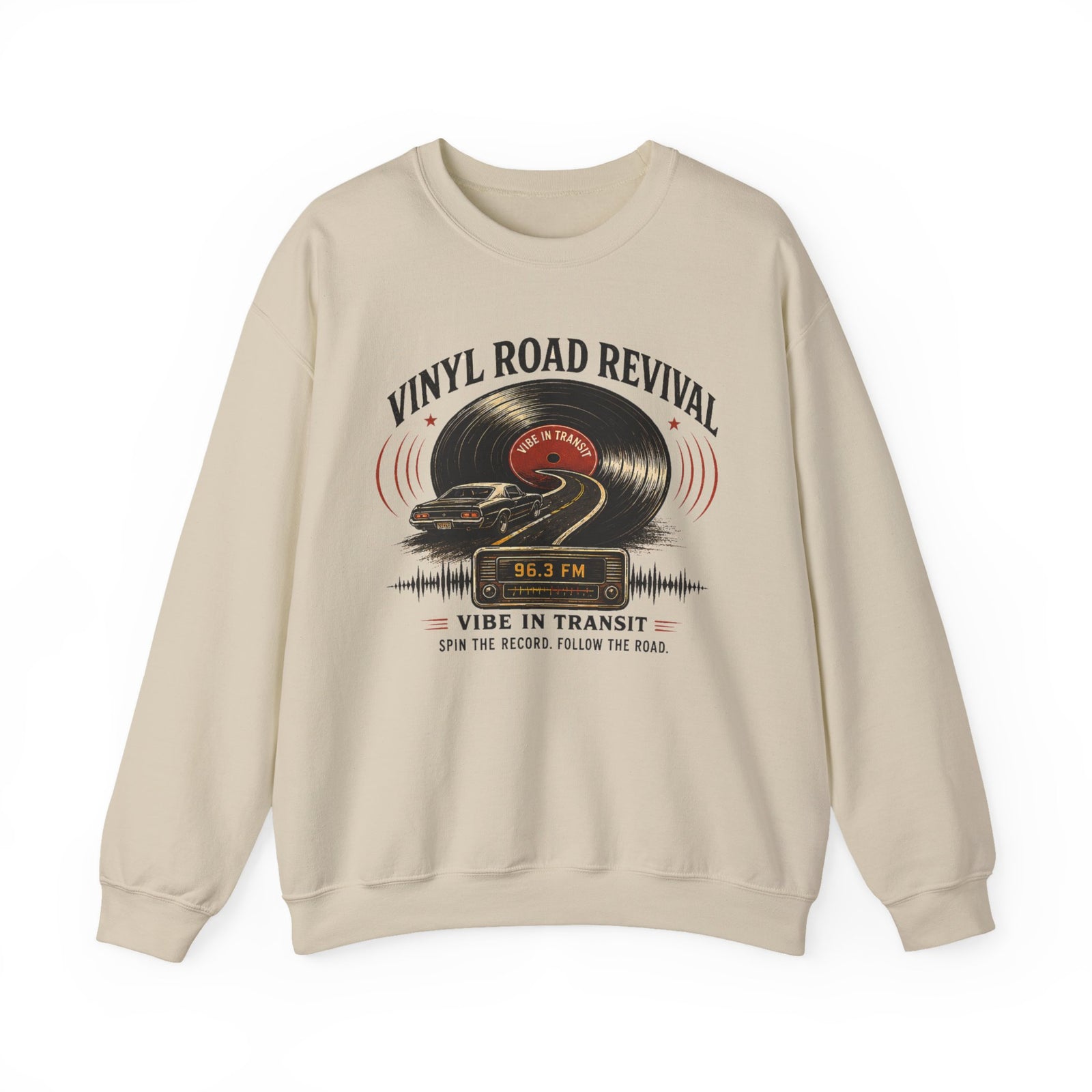 Vibe In Transit | Vinyl Road Revival Sweatshirt | Vibing In Vintage