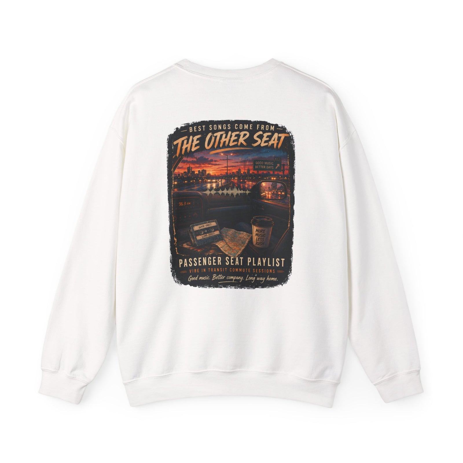 Vibe In Transit | Passenger Seat Playlist Sweatshirt | Commute Sessions
