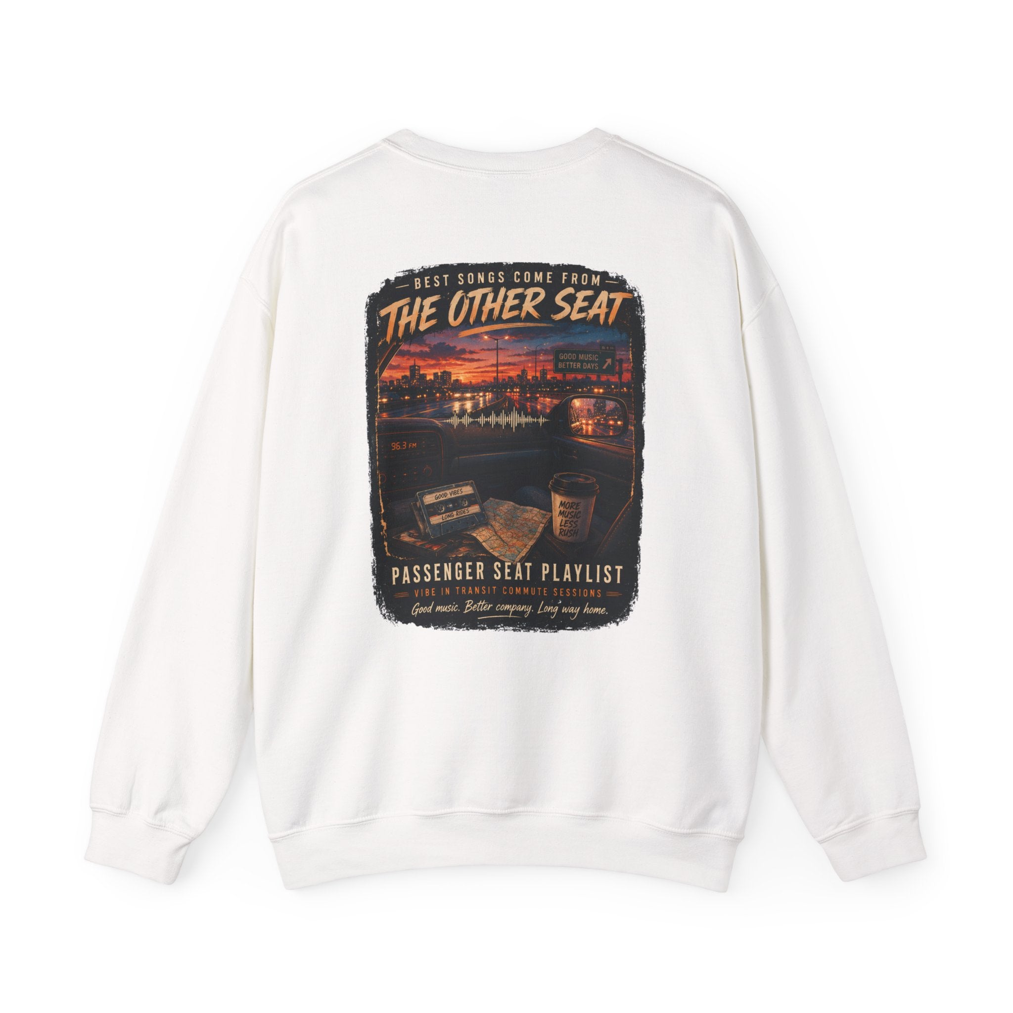 Vibe In Transit | Passenger Seat Playlist Sweatshirt | Commute Sessions